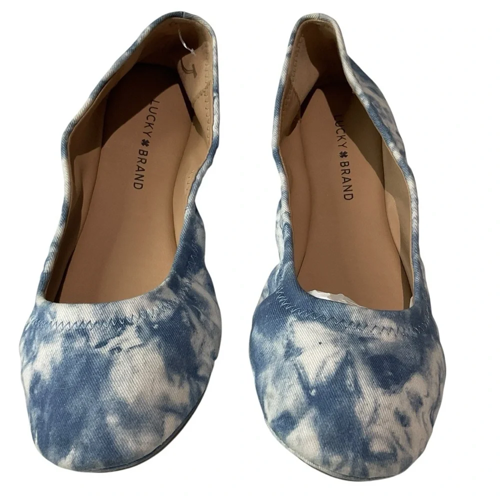 Lucky Brand Tie Dye Blue Patterned Flats Size 8